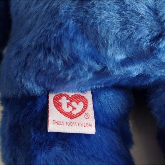 Vintage 1999 Beanie Buddies Clubby Official Club Teddy Bear Blue Plush Lovey 12" - Picture 5 of 6
